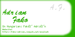 adrian fako business card